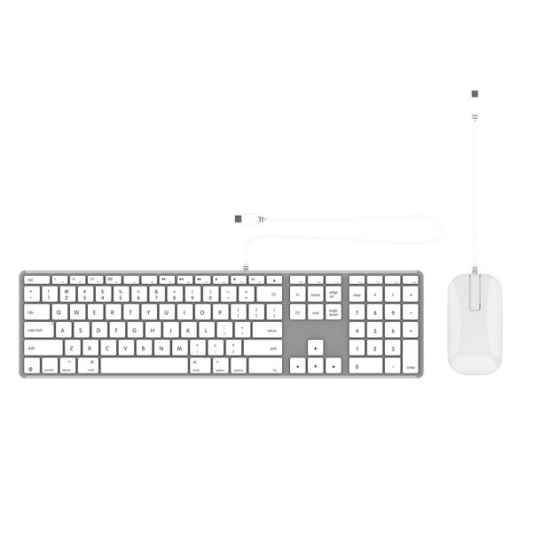 Zagg USB-C Apple Tastatur &amp; Maus, kabelgebunden, silber, deutsch