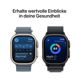 Apple Watch Ultra 3 GPS + Cellular, 49 mm Titangehäuse Natur, Milanaise Armband Titan Natur - Small