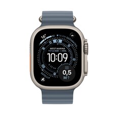 Apple Watch Ultra 3 GPS + Cellular, 49 mm Titangehäuse Natur, Ocean Armband Maritimblau