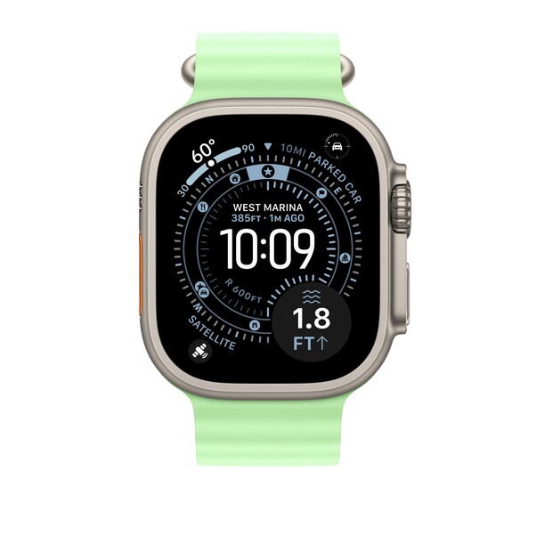 49 mm Ocean Armband Neongrün - Titan Natur
