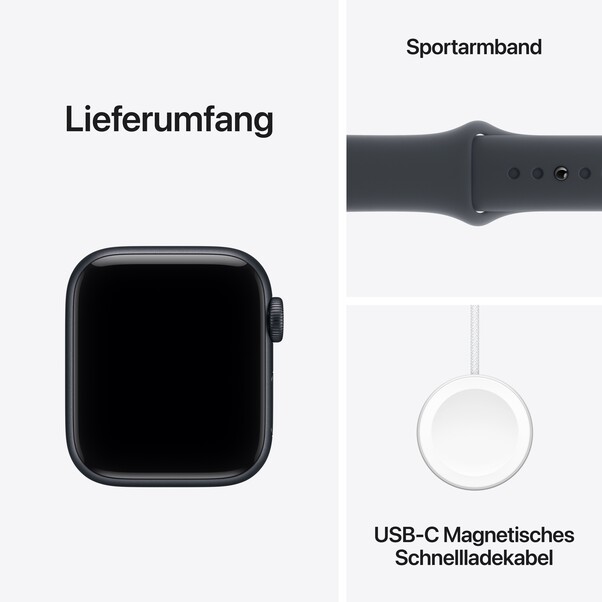 Apple Watch SE 3 GPS, 40 mm Aluminiumgehäuse Mitternacht, Sportarmband Mitternacht – S/M