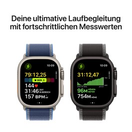 Apple Watch Ultra 3 GPS + Cellular, 49 mm Titangehäuse Schwarz, Alpine Loop Schwarz - Small
