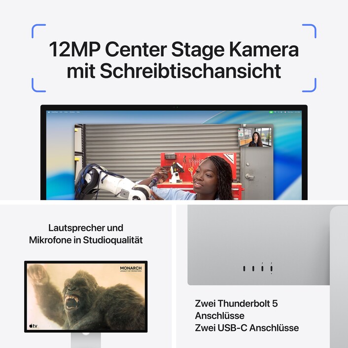Studio Display – Nanotexturglas – neigungs­- und höhen­verstellbarer Standfuß